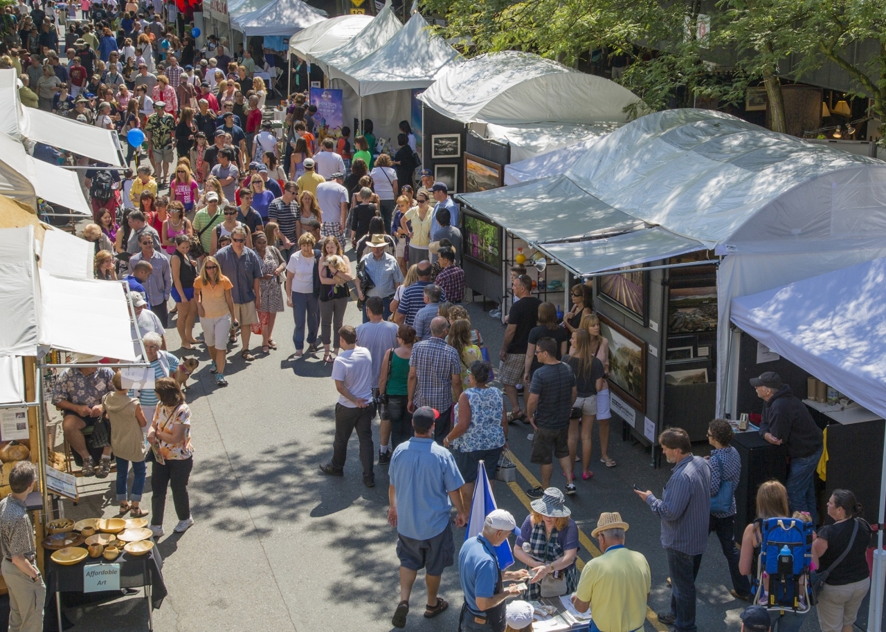 Street festival with booths